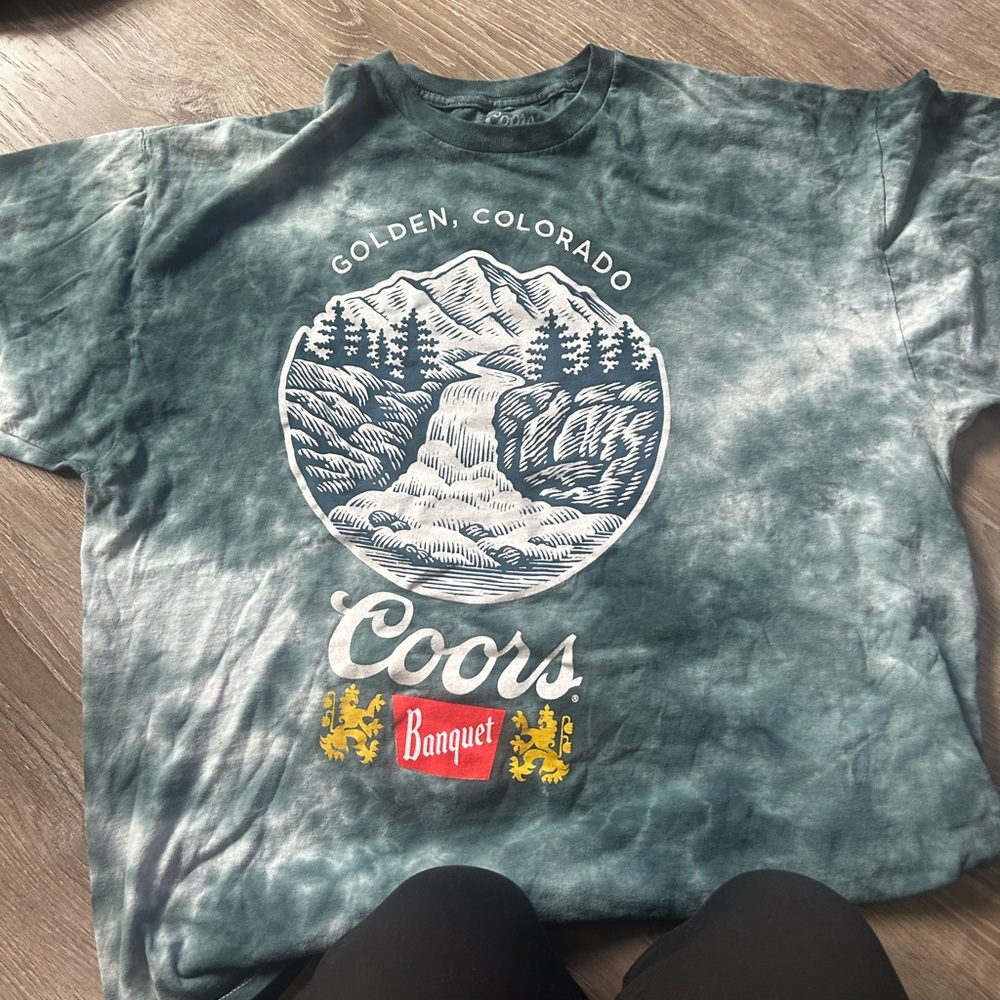 Coors Graphic T-Shirt in Blue and White